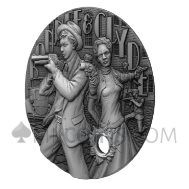 Bonnie & Clyde - The Gangsters 5$ 2oz Niue 2022