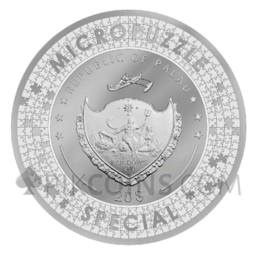 Creation of Adam - Micropuzzle Treasures 20$ 5oz Palau 2023