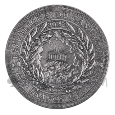 Poseidon - The Great Greek Mythology 3000 Francs CFA 3oz Republic of Cameroon 2022