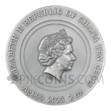 Silk Moth - Nature Architects 10 Cedis 2oz Republic of Ghana 2023