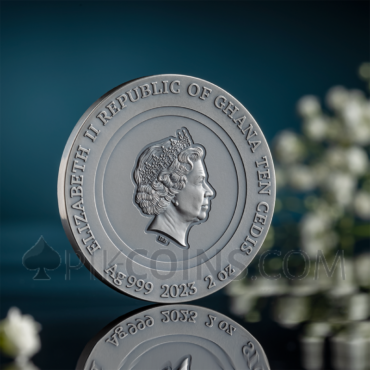 Silk Moth - Nature Architects 10 Cedis 2oz Republic of Ghana 2023