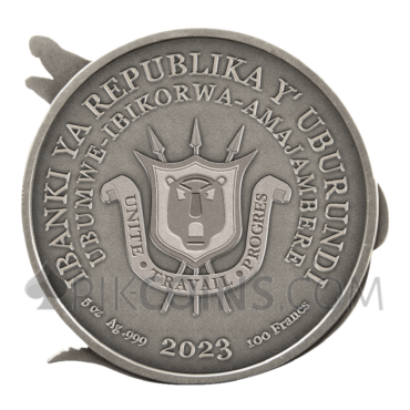 Crocodile 100 Francs 5oz Burundi 2023