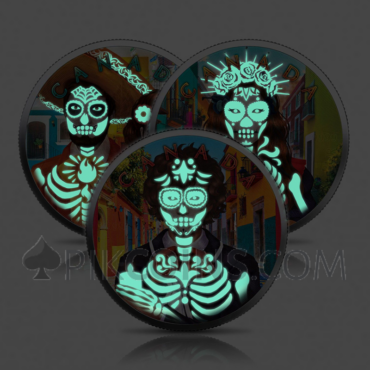 Maple Leaf - Día de Muertos 3 x 5 CAD 1oz 2022 (Glow in the dark)