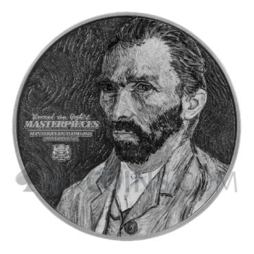 Vincent van Gogh's Masterpieces - Interactive Coin 25000 Francs CFA 5oz Republique du Tchad 2023