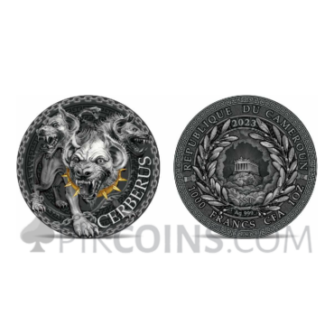 Cerberus - The Great Greek Mythology 1000 Francs CFA 1oz Republic of Cameroon 2023