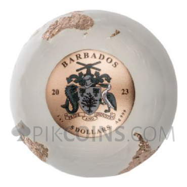 Bright Marble 5$ 3oz Barbados 2023