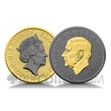 Britannia Queen and King 2 Coins Set 2x2 Pounds 2x1oz Great Britain 2023
