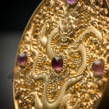 Qing Dynasty - Chinese Dragon Art - Gold Plated 5$ 2oz Niue 2023