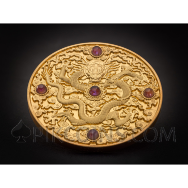 Qing Dynasty - Chinese Dragon Art - Gold Plated 5$ 2oz Niue 2023