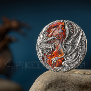 Flaming Wyvern - The Dragonology Series 2000 Francs CFA 2oz Republic of Cameroon 2023