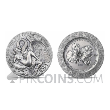 Leda and the Swan - Celestial Beauty 2000 Francs CFA 2oz Republic of Cameroon 2023