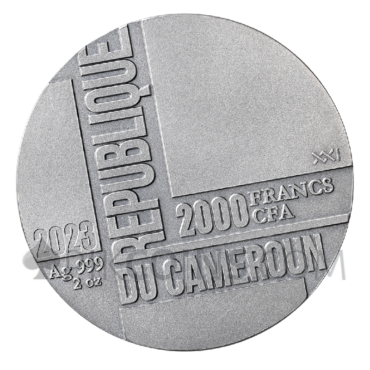 Time is Money - Imprint of words Series 2000 Francs CFA 2oz Republic of Cameroon 2023