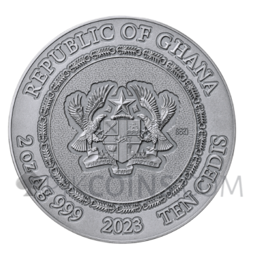 Eagle and Raven - Life Quotes 10 Cedis 2oz Republic of Ghana 2023