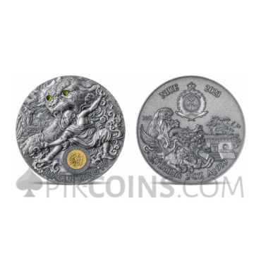 Shaolin Kung Fu Leopard - Martial Arts Styles 5$ 2oz Niue 2023