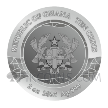 The Kiss - Stained Glass 10 Cedis 2oz Republic of Ghana 2023