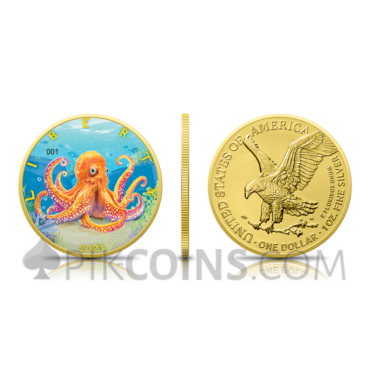 American Eagle - Colours of Paradise - Octopus 1 USD 1oz 2023