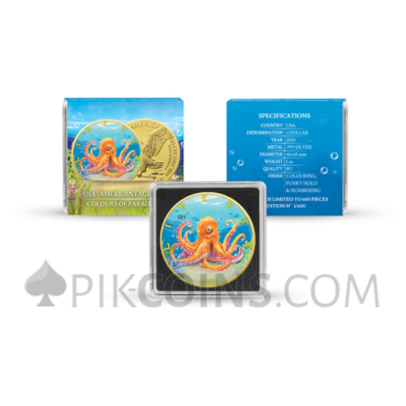American Eagle - Colours of Paradise - Octopus 1 USD 1oz 2023