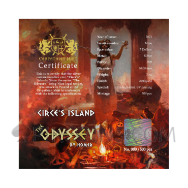 Circe's Island - The Odyssey 7$ 3oz Niue 2023