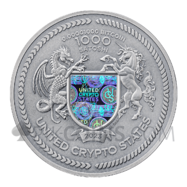 Binary Eagle - 1000 Satoshi 2oz United Crypto States 2023