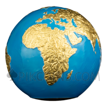 Blue Marble - Glow in the Dark Gold Plated 5$ 3oz Barbados 2023