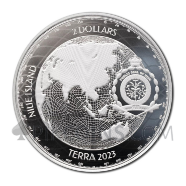 Burning Earth I - Global Warming Terra 2$ 1oz Niue 2023