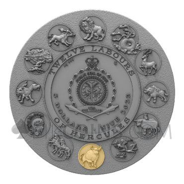 The Cretan Bull - Twelve Labours of Hercules 5$ 2oz Niue 2023