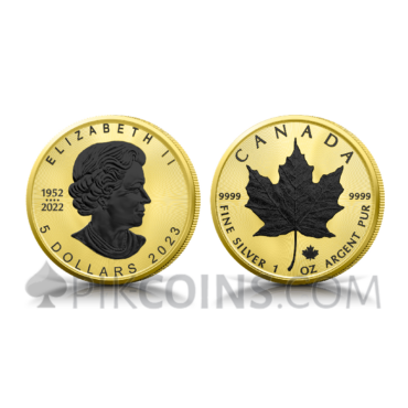 Maple Leaf - Gold & Black Platinum 5 CAD 1oz Canada 2023