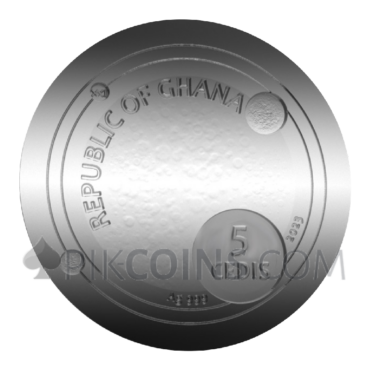 Space Cube - Campo del Cielo - Cube Coin 5 Cedis 2oz Republique of Ghana 2023