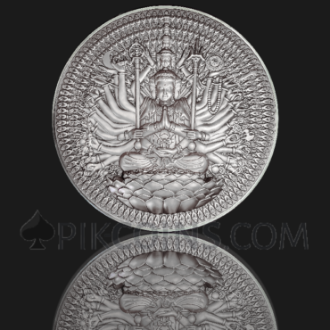 Thousand-armed Thousand-eyed Guan Yin Bodhisattva 10000 Francs CFA 1,3kg Republique du Tchad 2024