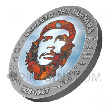 Che Guevara - Glass Mosaic / Steel Handmade Insert v.1 100 Francs CFA 1oz Congo 2023