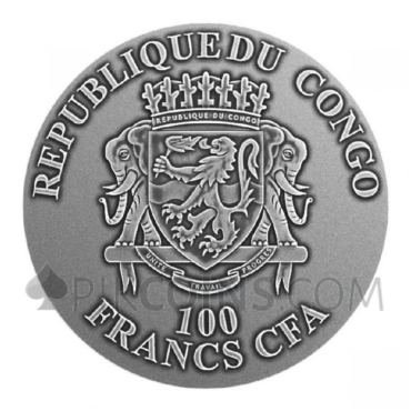 Che Guevara - Glass Mosaic / Steel Handmade Insert v.2 100 Francs CFA 1oz Congo 2023