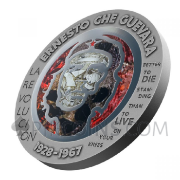 Che Guevara - Glass Mosaic / Steel Handmade Insert v.2 100 Francs CFA 1oz Congo 2023