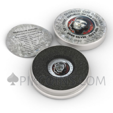 Che Guevara - Glass Mosaic / Steel Handmade Insert v.2 100 Francs CFA 1oz Congo 2023