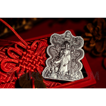 Double Dragon - God of Wealth 10000 Francs CFA 2oz Antique Finish Republique du Tchad 2024