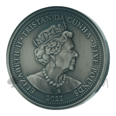 Lion - Heraldic Beasts 5£ 5oz Tristan da Cunha 2022