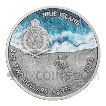 Loggerhead Sea Turtle - Lifelong Journey 2$ 2oz Niue 2023