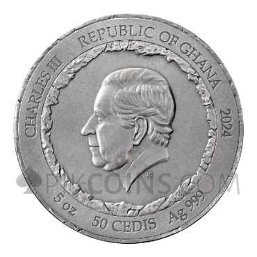 Petra - Rock-cut Monuments 50 Cedis 5oz Republic of Ghana 2024