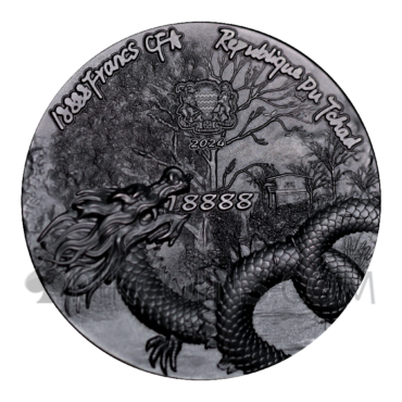Scaled Dragon - Winter 18888 Francs CFA 5oz Republique du Tchad 2024