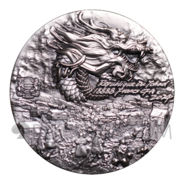 Black Dragon - Tranquility 18888 Francs CFA 5oz Republique du Tchad 2024