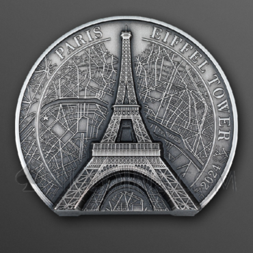Eiffel Tower - Historical Monuments 25$ 5oz Cook Islands 2024