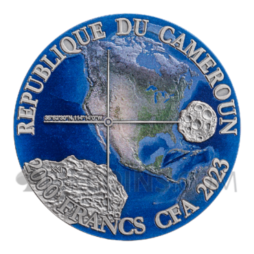 Gold Basin - Meteorite Geography 2000 Francs CFA 50g Republic of Cameroon 2023
