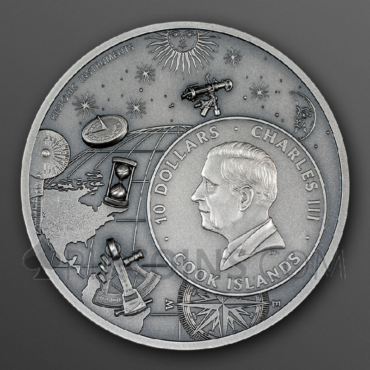 Armillary Sphere - Historic Instruments 10$ 2oz Cook Islands 2024