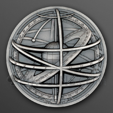 Armillary Sphere - Historic Instruments 10$ 2oz Cook Islands 2024
