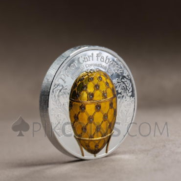 Imperial Coronation Egg - Peter Carl Fabergé 1000 Togrog 2oz Mongolia 2024
