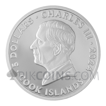 Lion of Lucerne - Lion Monument 5$ 1oz Cook Islands 2024