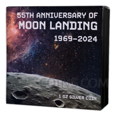 First Man On The Moon 5$ 1oz Barbados 2024