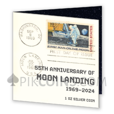 First Man On The Moon 5$ 1oz Barbados 2024