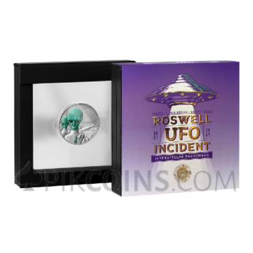 Roswell Ufo Incident - Interstellar Phenomena 2000 Francs CFA 2oz Republic of Cameroon 2024