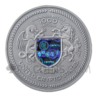 Binary Bull - Binary World 1000 Satoshi 2oz United Crypto States 2024