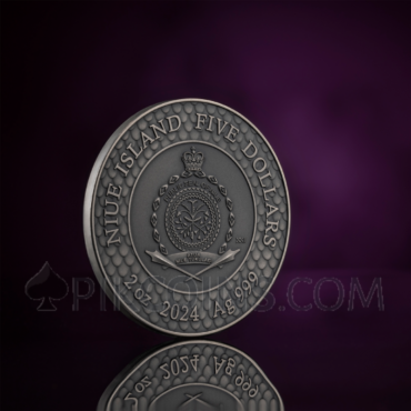 Pink Pearl and Dragon - Divine Pearls 5$ 2oz Niue 2024